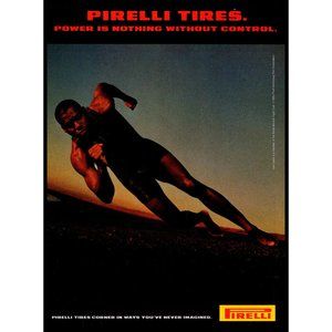 1995 Pirelli Tires Vintage Print Ad Athlete Runner Barefoot Wall Art Photo